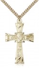 Mosaic Cross Pendant, Gold Filled