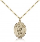 St. Scholastica Medal, Gold Filled, Medium