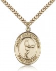 St. Christopher Tennis Medal, Gold Filled, Large