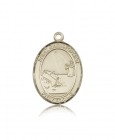 St. Christopher Fishing Medal, 14 Karat Gold, Large
