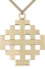 Jerusalem Cross Pendant, Gold Filled