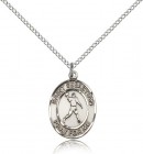 St. Sebastian Football Medal, Sterling Silver, Medium