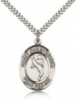 St. Christopher Martial Arts Medal, Sterling Silver, Large