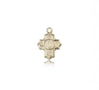 5 Way Cross Motherhood Medal, 14 Karat Gold