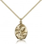 Madonna and Child Medal, Gold Filled