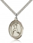 St. Sebastian Softball Medal, Sterling Silver, Large