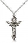 Trinity Crucifix Pendant, Sterling Silver