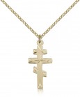 Greek Orthadox Cross Pendant, Gold Filled