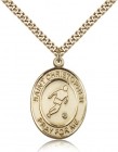 St. Christopher Soccer Medal, Gold Filled, Large