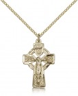Celtic Crucifix Pendant, Gold Filled