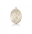 St. Christopher Rodeo Medal, 14 Karat Gold, Medium