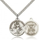 St. Joan of Arc Navy Medal, Sterling Silver