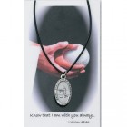 Girl's St. Christopher Softball Medal with Leather Chain and Prayer Card Set