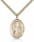 St. Genevieve Medal, Gold Filled, Large