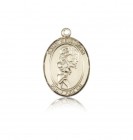St. Sebastian Softball Medal, 14 Karat Gold, Medium
