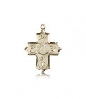 5 Way Cross Pendant, 14 Karat Gold