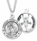 Round Boy's St. Sebastian Track Necklace With Chain