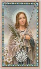 Round St. Maria Goretti Medal and Prayer Card Set