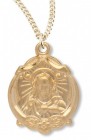Women's 14kt Gold Over Sterling Silver Scapular Jesus Necklace+ 18 Inch Gold Plated Chain &amp; Clasp