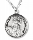 Boy's St. Alexander Necklace Round Sterling Silver with Chain