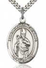 St. Augustine of Hippo Medal, Sterling Silver, Large