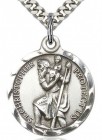 St. Christopher Medal, Sterling Silver