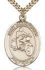 St. Christopher Motorcycle Medal, Gold Filled, Large