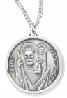 Women's St. Christopher Necklace, Sterling Silver with Chain Options