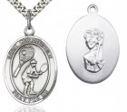 St. Christopher Tennis Medal, Sterling Silver, Large