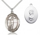 St. Christopher Volleyball Medal, Sterling Silver, Medium