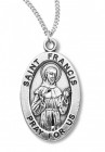 Boy's St. Francis Assisi Necklace Oval Sterling Silver with Chain