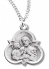 Women's St. Joseph Trinity Necklace, Sterling Silver with Chain Options