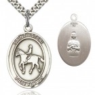 St. Kateri Equestrian Medal, Sterling Silver, Large