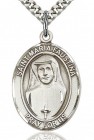 St. Maria Faustina Medal, Sterling Silver, Large