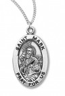 Boy's St. Mark Necklace Oval Sterling Silver with Chain