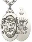 St. Michael Navy Medal, Sterling Silver