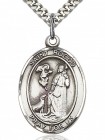 St. Rocco Medal, Sterling Silver, Large