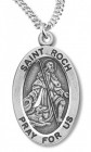 Boy's St. Roch Necklace Oval Sterling Silver with Chain