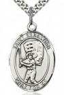 St. Sebastian Baseball Medal, Sterling Silver, Large