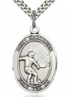 St. Sebastian Soccer Medal, Sterling Silver, Large