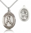 St. Sebastian Softball Medal, Sterling Silver, Medium