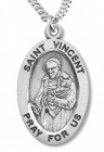 Boy's St. Vincent Necklace Oval Sterling Silver with Chain