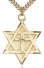 Star of David with Cross Pendant, Gold Filled