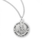 Women's Dainty Sterling Silver Round Saint Michael Necklace + Choice of Chain