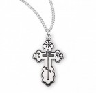 Women's Orthodox Cross Necklace, Sterling Silver with Chain