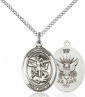 Women's Pewter Oval St. Michael Navy Medal