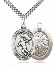 Women's Pewter Oval St. Sebastian Track and Field Medal