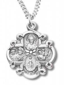 Women's Sterling Silver 4 Way Cross Necklace Wide Edges with Chain Options [HMR0667]