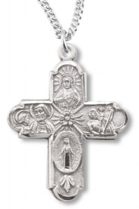Women's Sterling Silver Byzantine Accent 4 Way Necklace  with Chain Options [HMR0688]