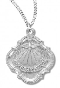 Youth Sterling Silver Baroque Style Confirmation Necklace with Chain [HMR1027]